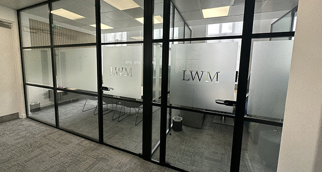 Frosted film for branding and privacy