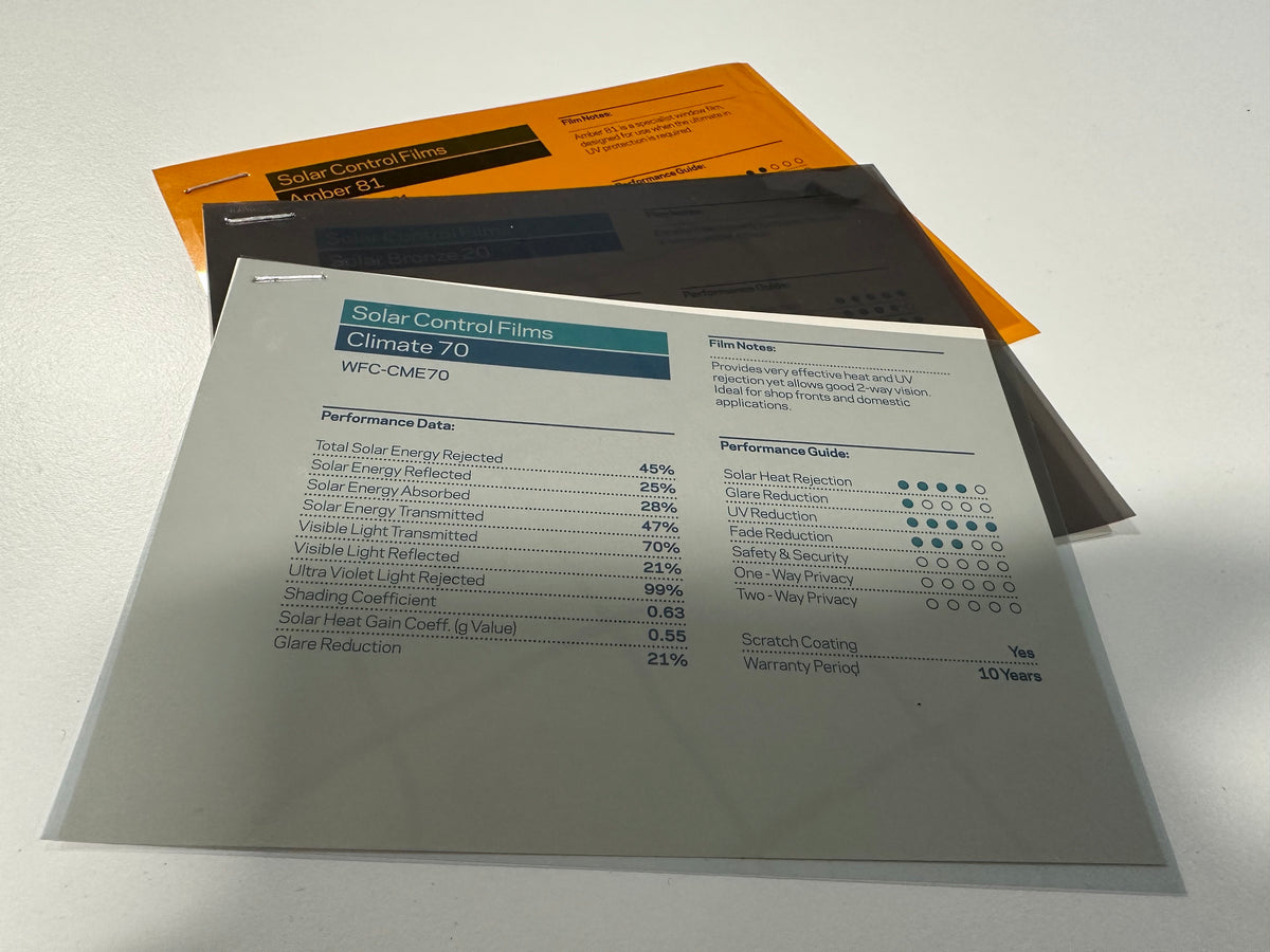 Window Film Samples for DIY Installation