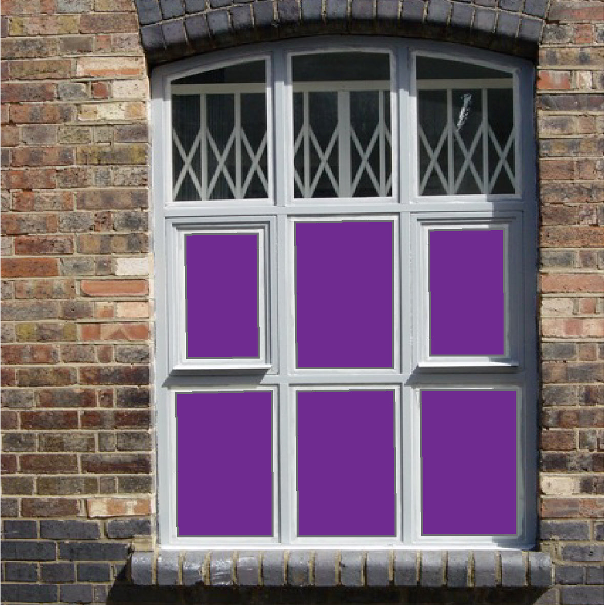 Solid purple coloured window film for glass decoration and two-way privacy