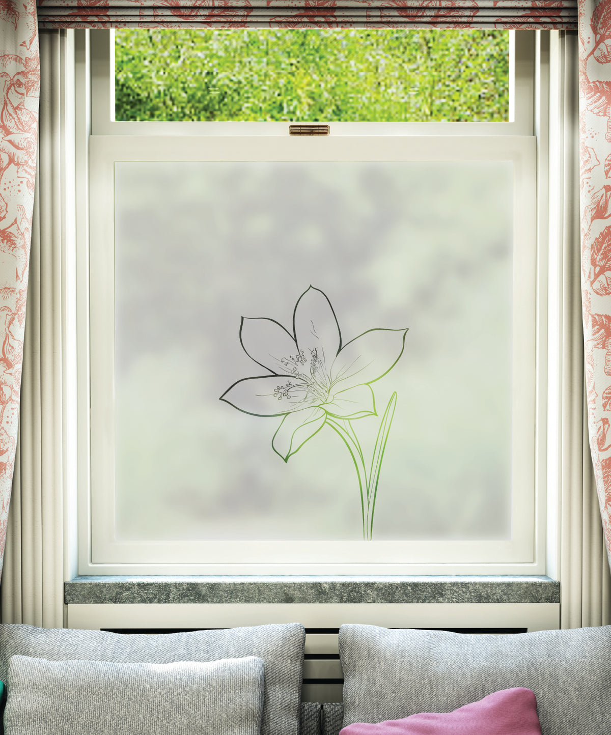 FB147 Crocus Flower Frosted Window Film Pattern | Frostbrite