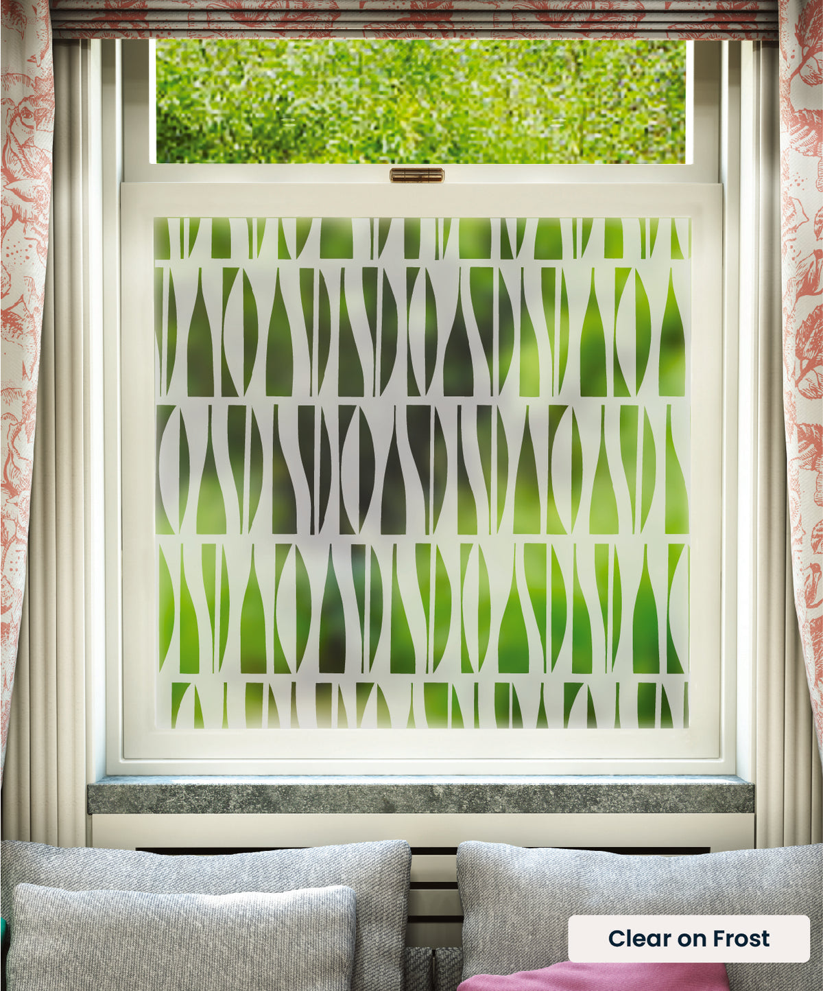 Bottles pattern by MissPrint in clear print on frosted window film.