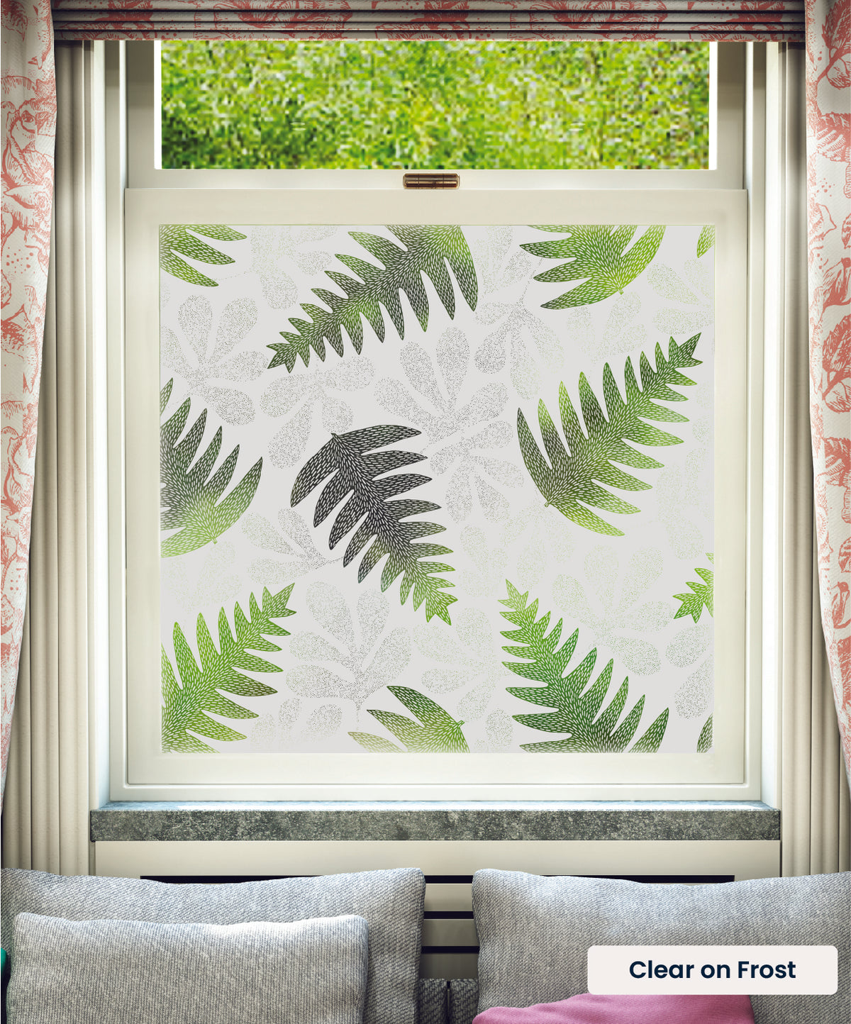 Deep Sea pattern by MissPrint in clear print on frosted window film.