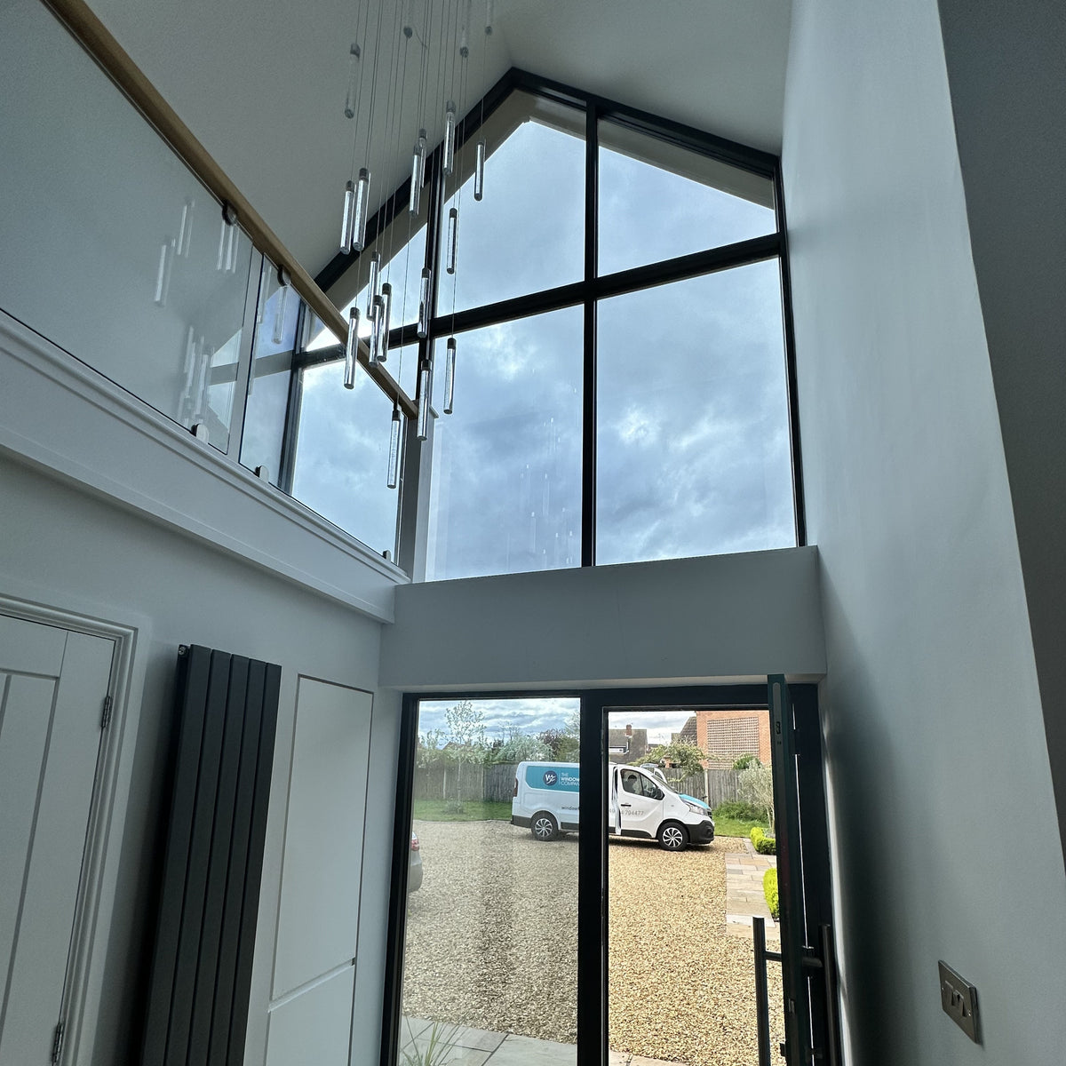 The view out through a modern shaped apex window which has had Climate 35 window film applied to the glazing for solar control.