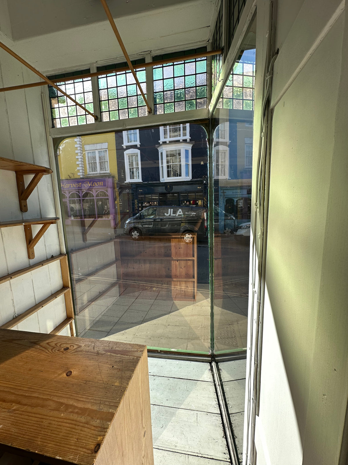 The inside view of a shopfront after Climate 70 solar film has been applied to the glass.