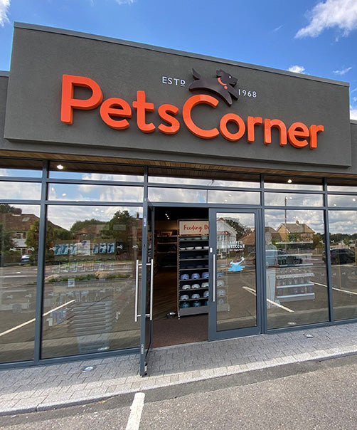 A Pets Corner store with glass frontage; the glazing has Climate 70heat and glare reduction window film applied to it, delivering a sleek appearance.