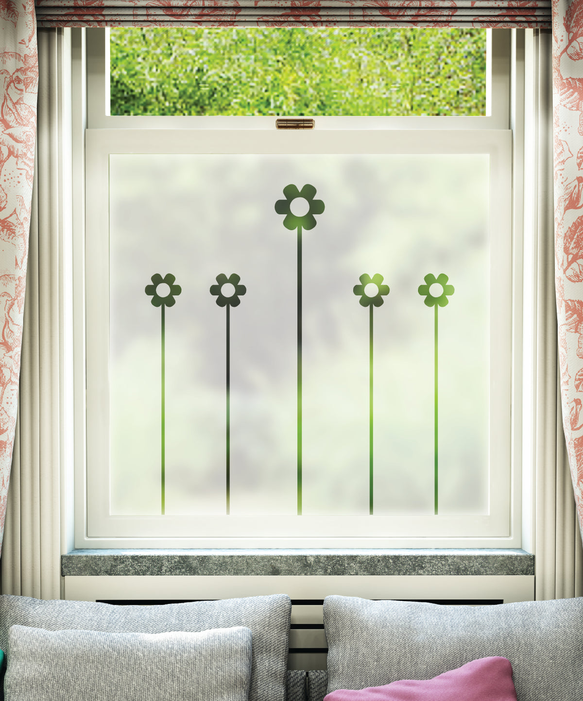 FB003 Frostbrite frosted window film pattern – flower design