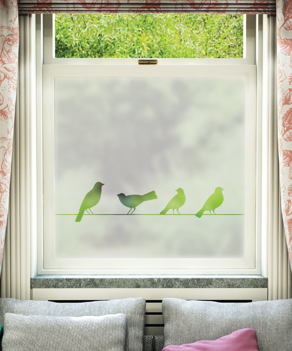 FB008 Frostbrite frosted window film pattern – bird design