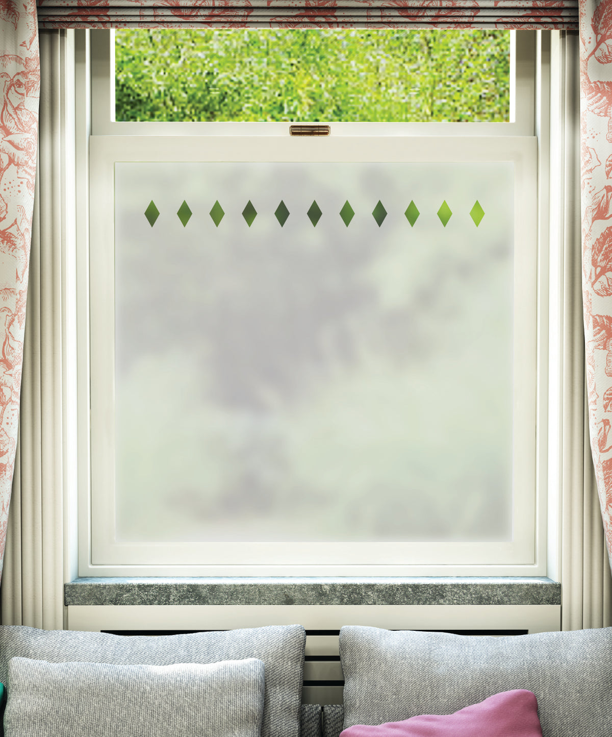 FB010 Frostbrite frosted window film pattern – diamonds design