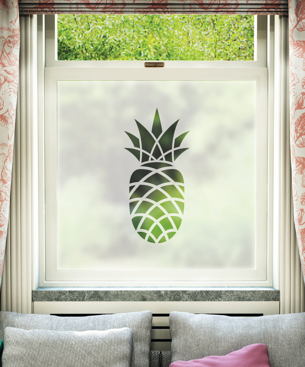 FB021 Frostbrite frosted window film pattern – pineapple design