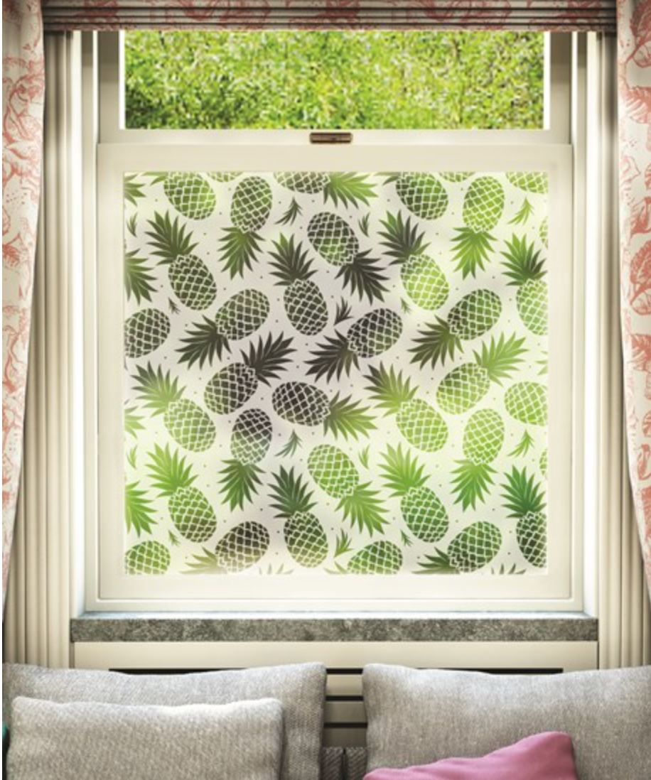 FB022 Repeated Pineapple Frosted Window Film Pattern | Frostbrite