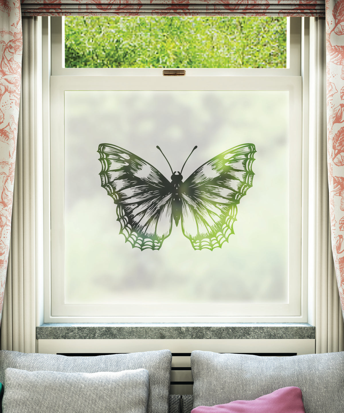 FB026 Frostbrite frosted window film pattern – butterfly design