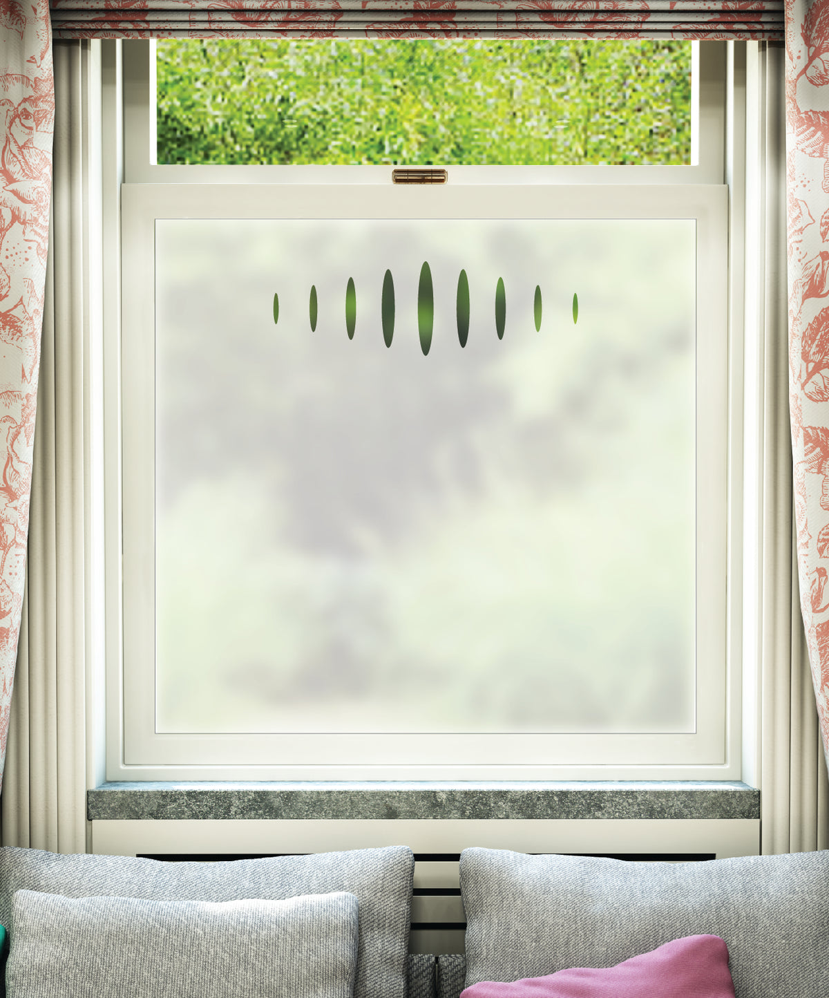 FB032 Frostbrite frosted window film pattern – oval design