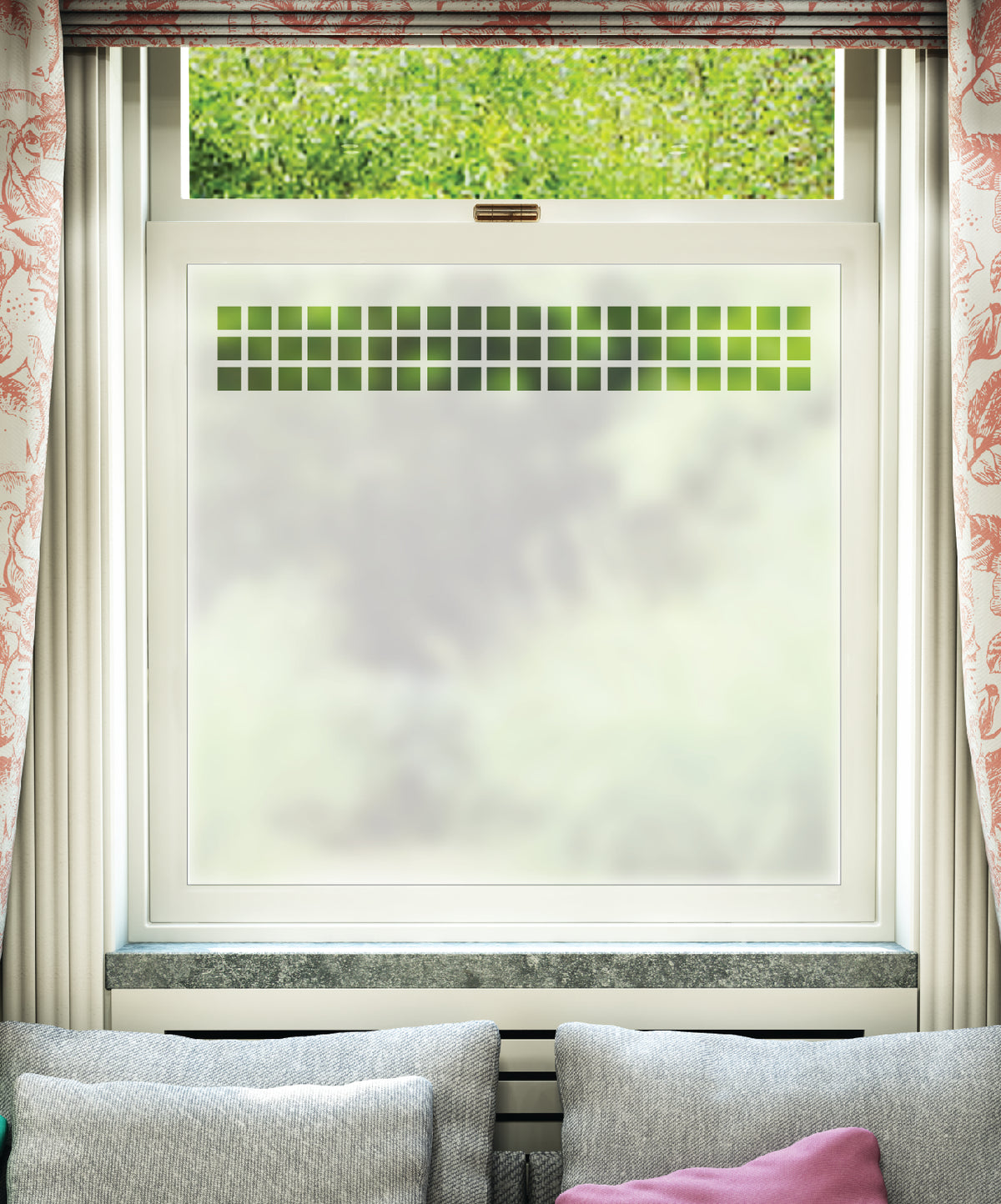 FB035 Frostbrite frosted window film pattern – grid of squares design