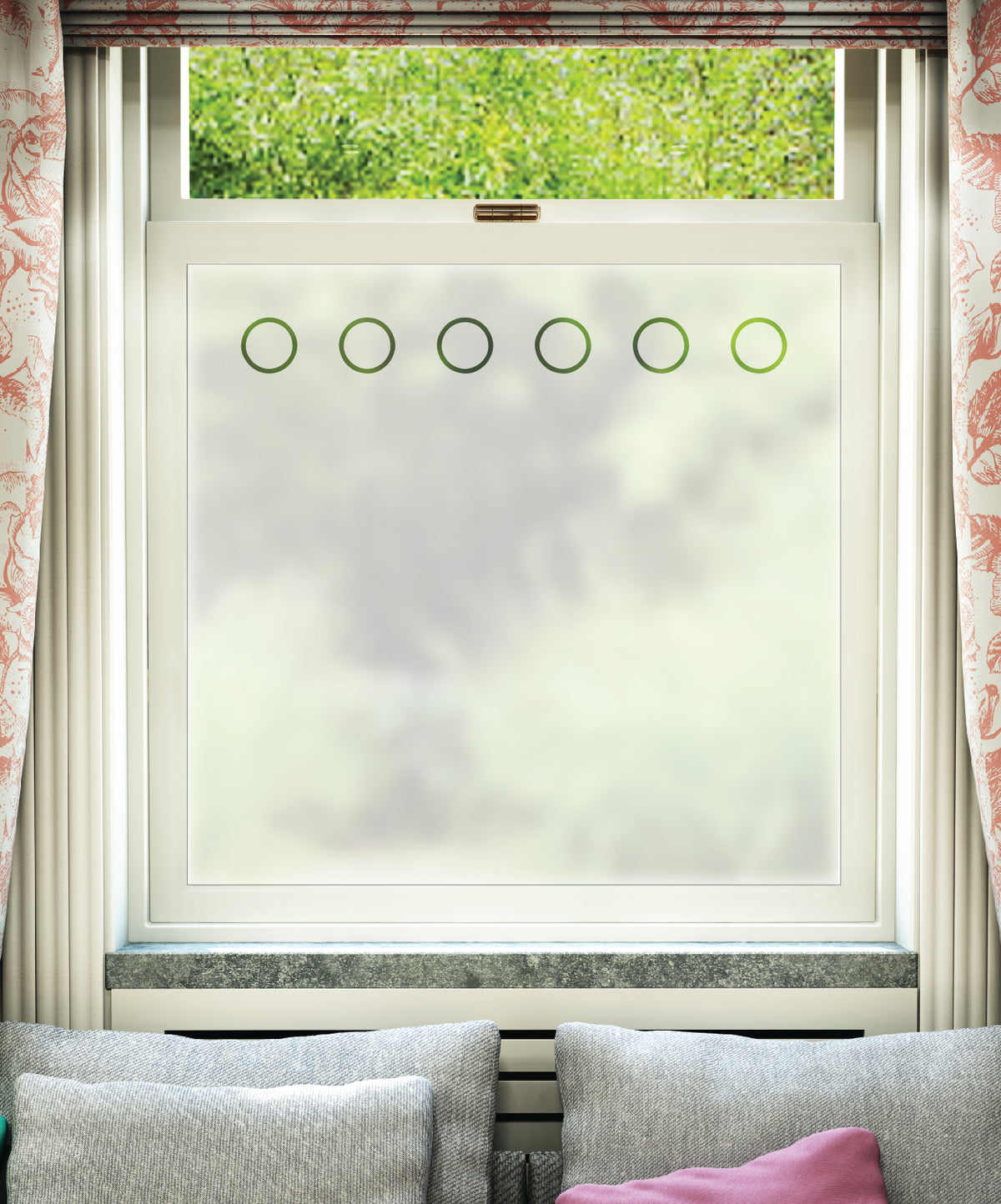 FB049 Frostbrite frosted window film pattern – circle design