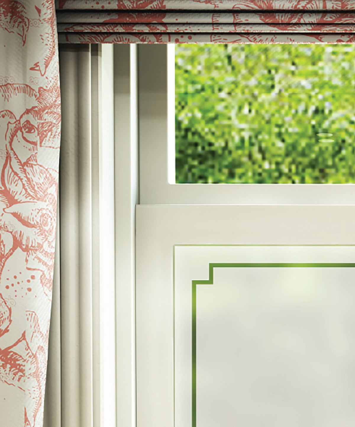 FB057 Frostbrite frosted window film pattern – art deco border design close up