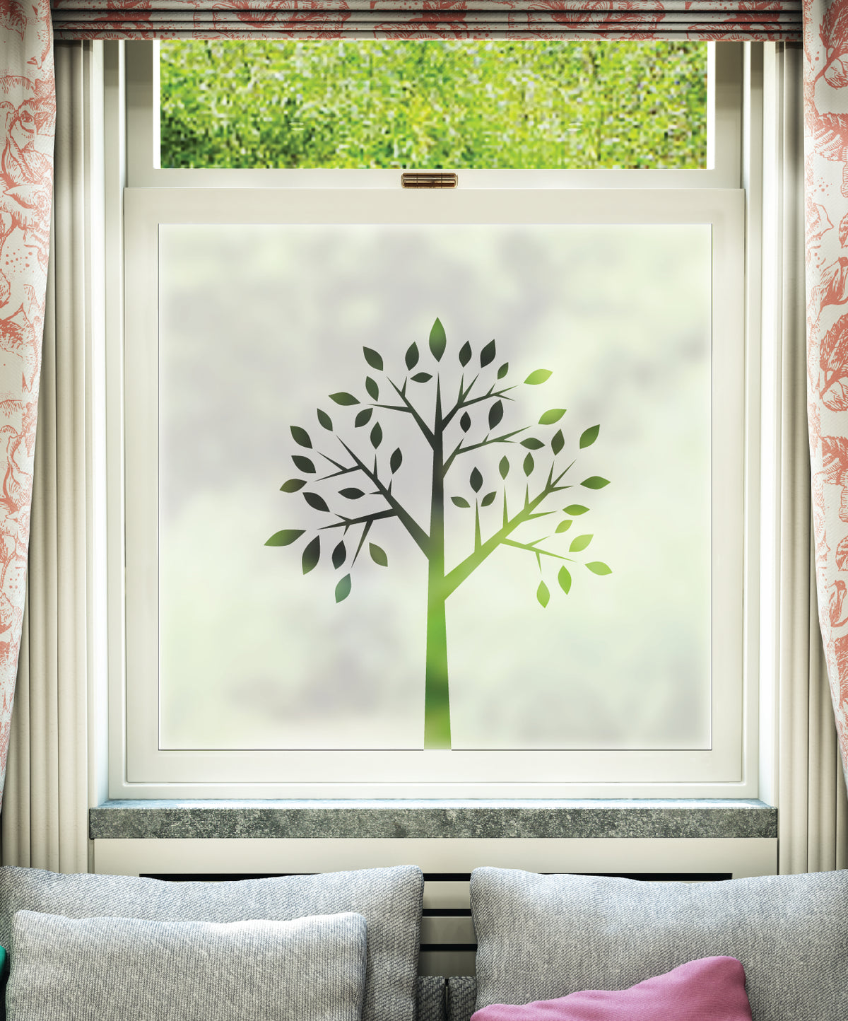 FB068 Frostbrite frosted window film pattern – tree design