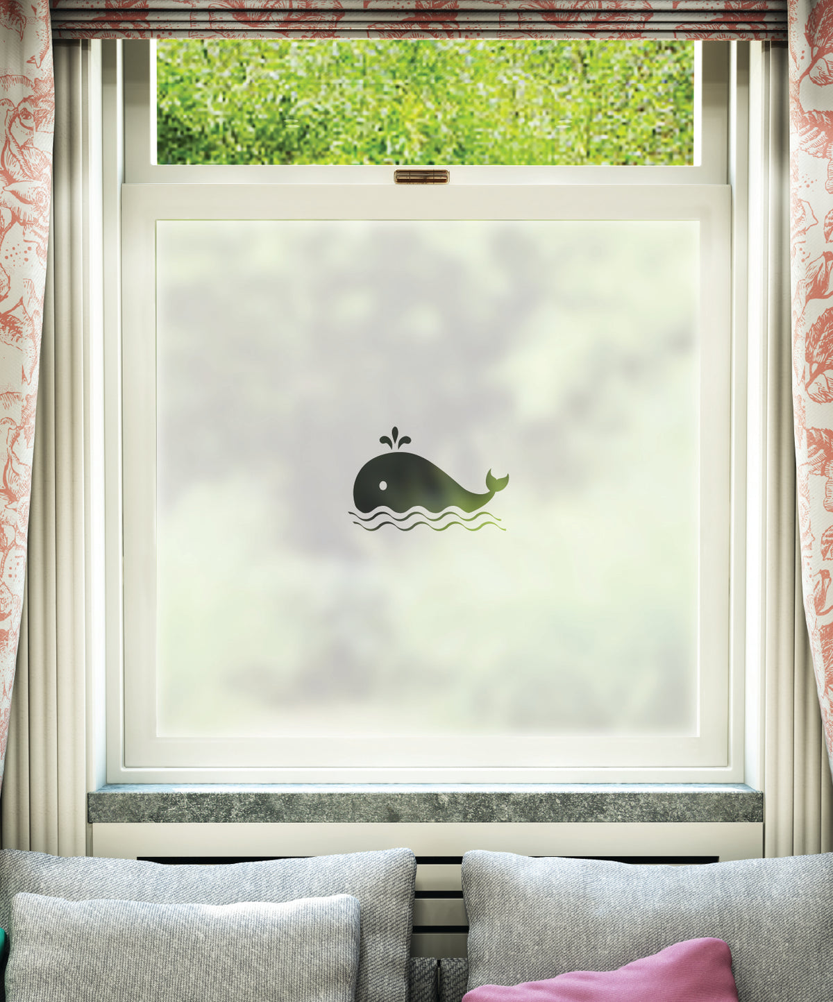 FB088 Frostbrite frosted window film pattern – whale design