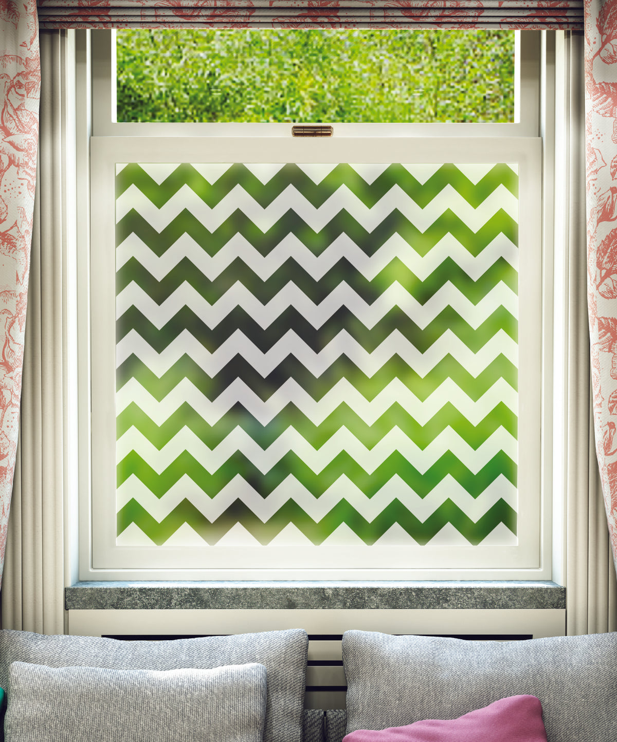 FB102 Frostbrite frosted window film pattern – chevron design