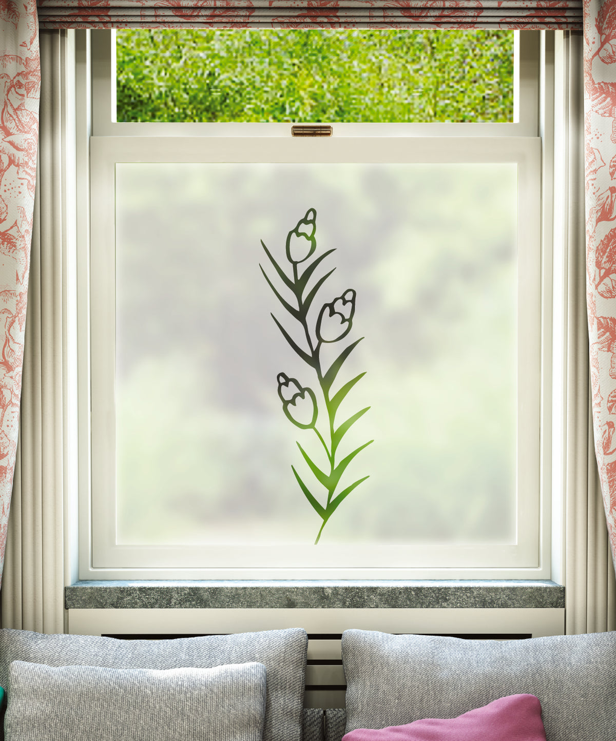 FB109 Frostbrite frosted window film pattern – flower design