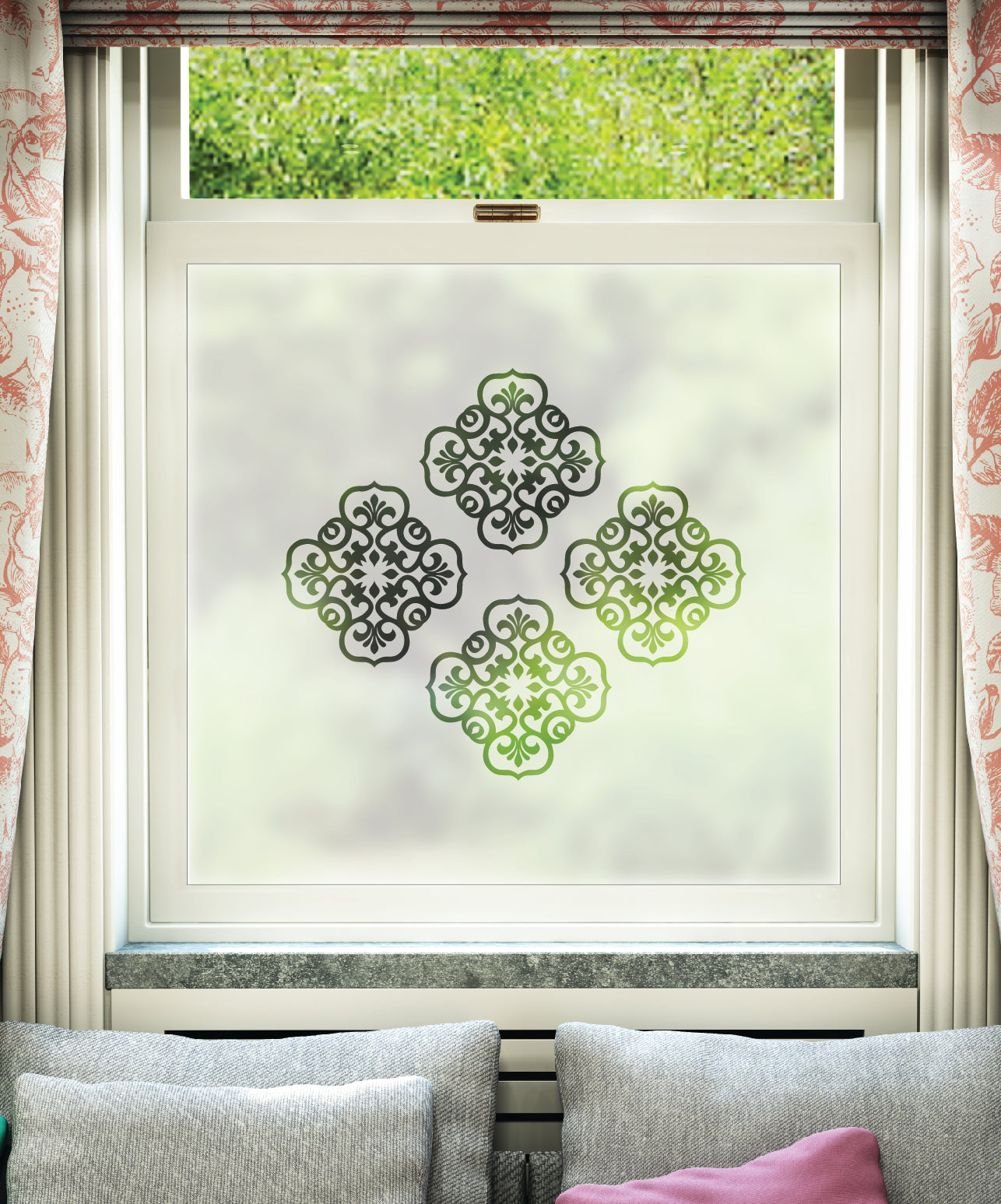 Good Window Pattern FB135 Victorian Frosted Window Film Pattern | Frostbrite
