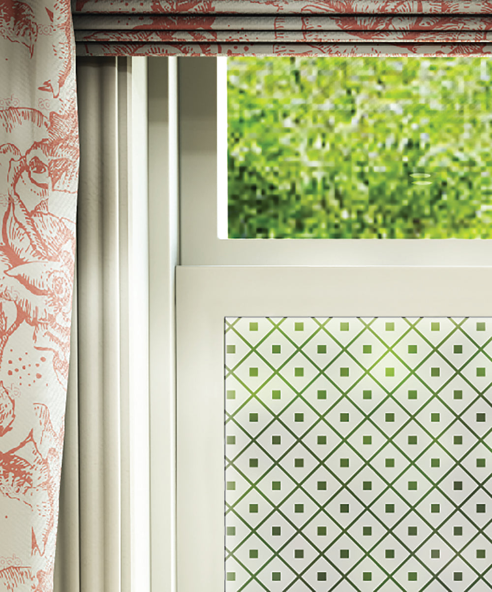 FB140 Geometric Grid Frosted Window Film Pattern | Frostbrite