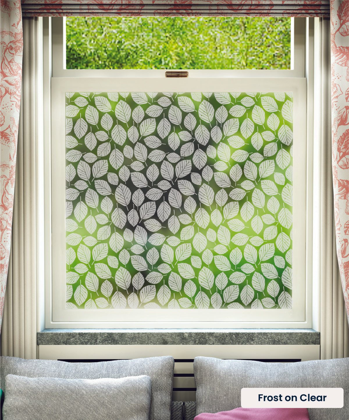 Beech Leaves beech leaves pattern by Hannah Nunn in frosted print on clear window film.