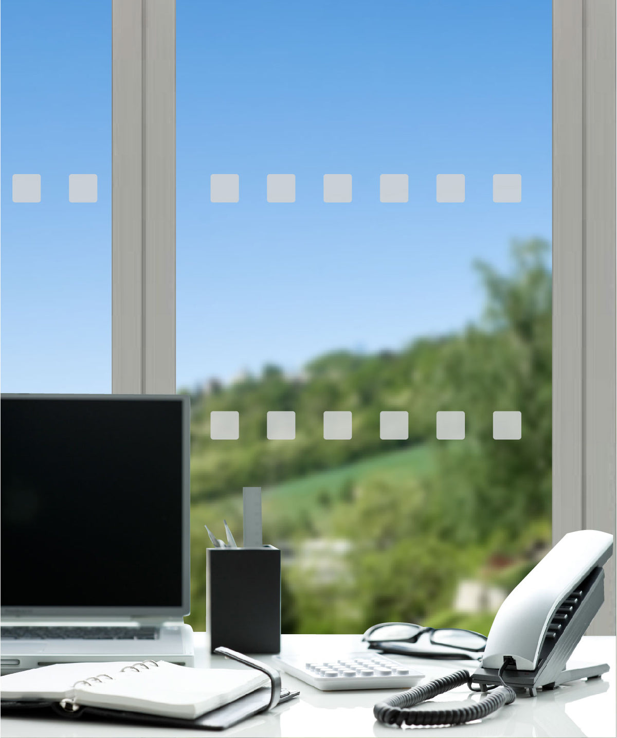 MF003 frosted glass manifestation pattern window film for glazing safety and visibility