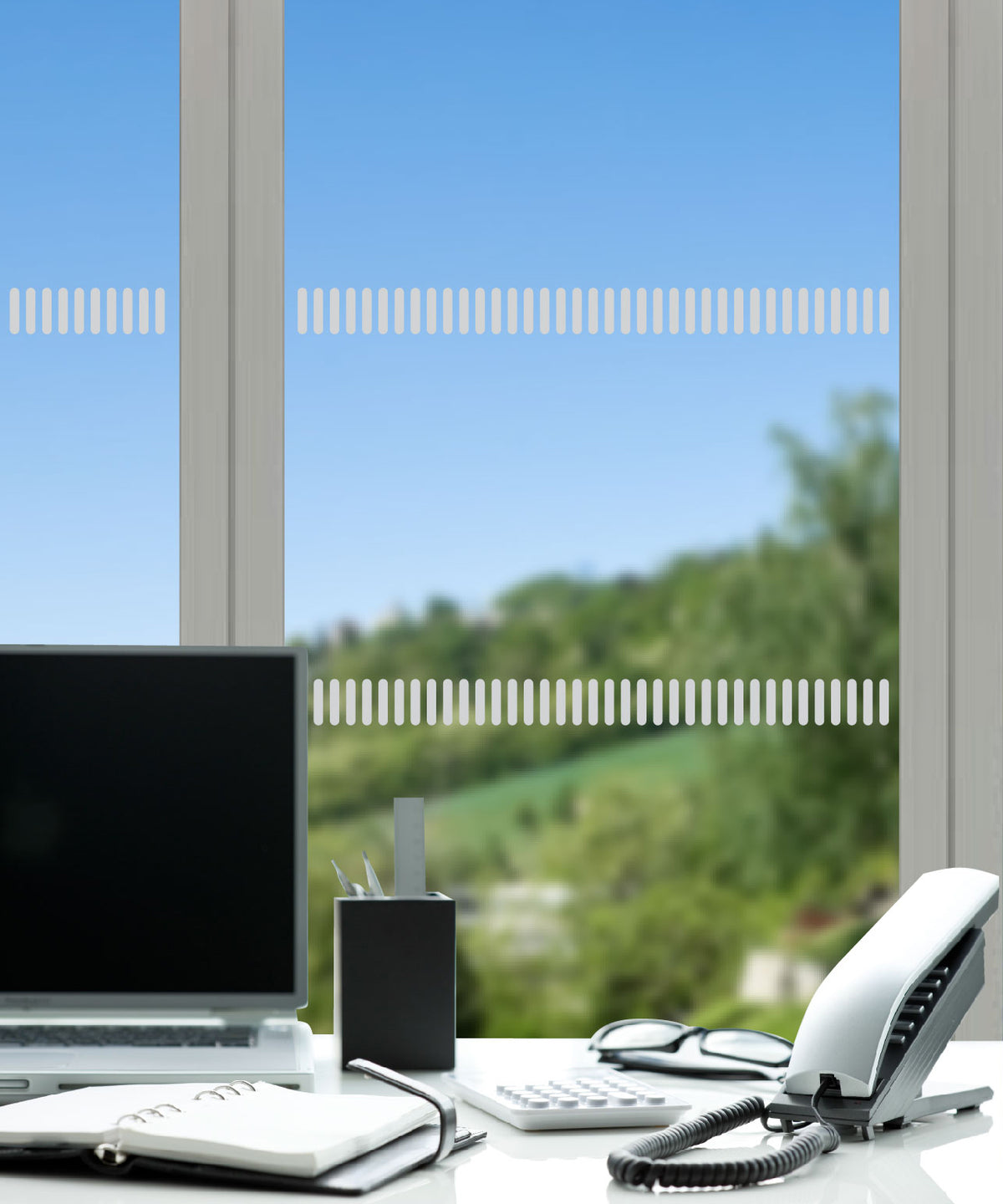 Vertical stick frosted manifestation MF012 window film for glass safety markings 