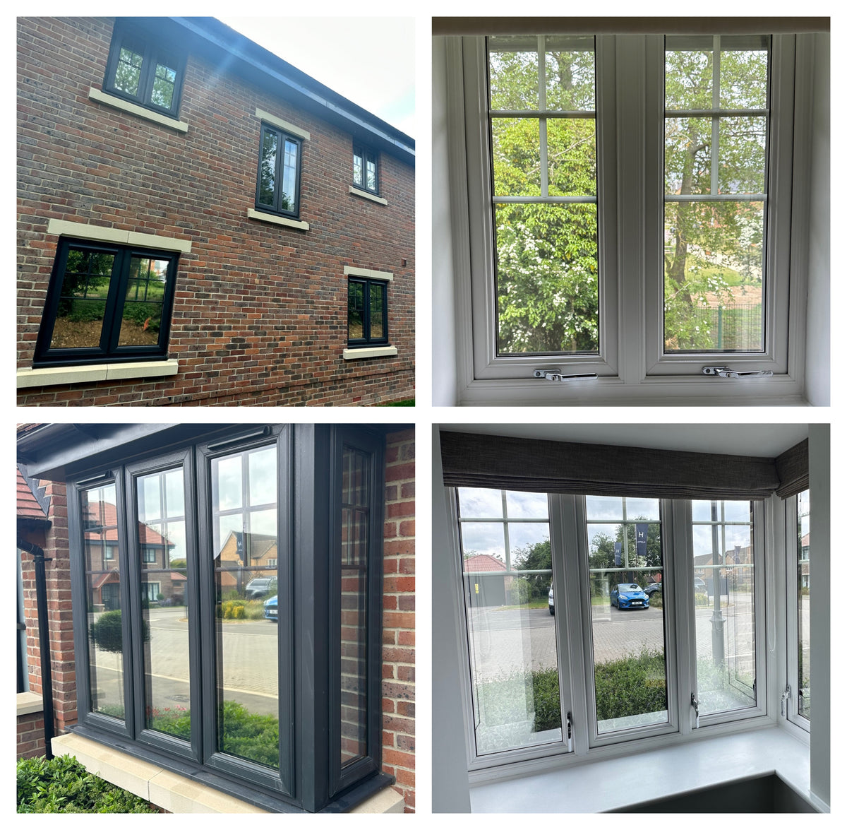 Multiple views of a residential property with High Reflective Silver window film applied to the glass