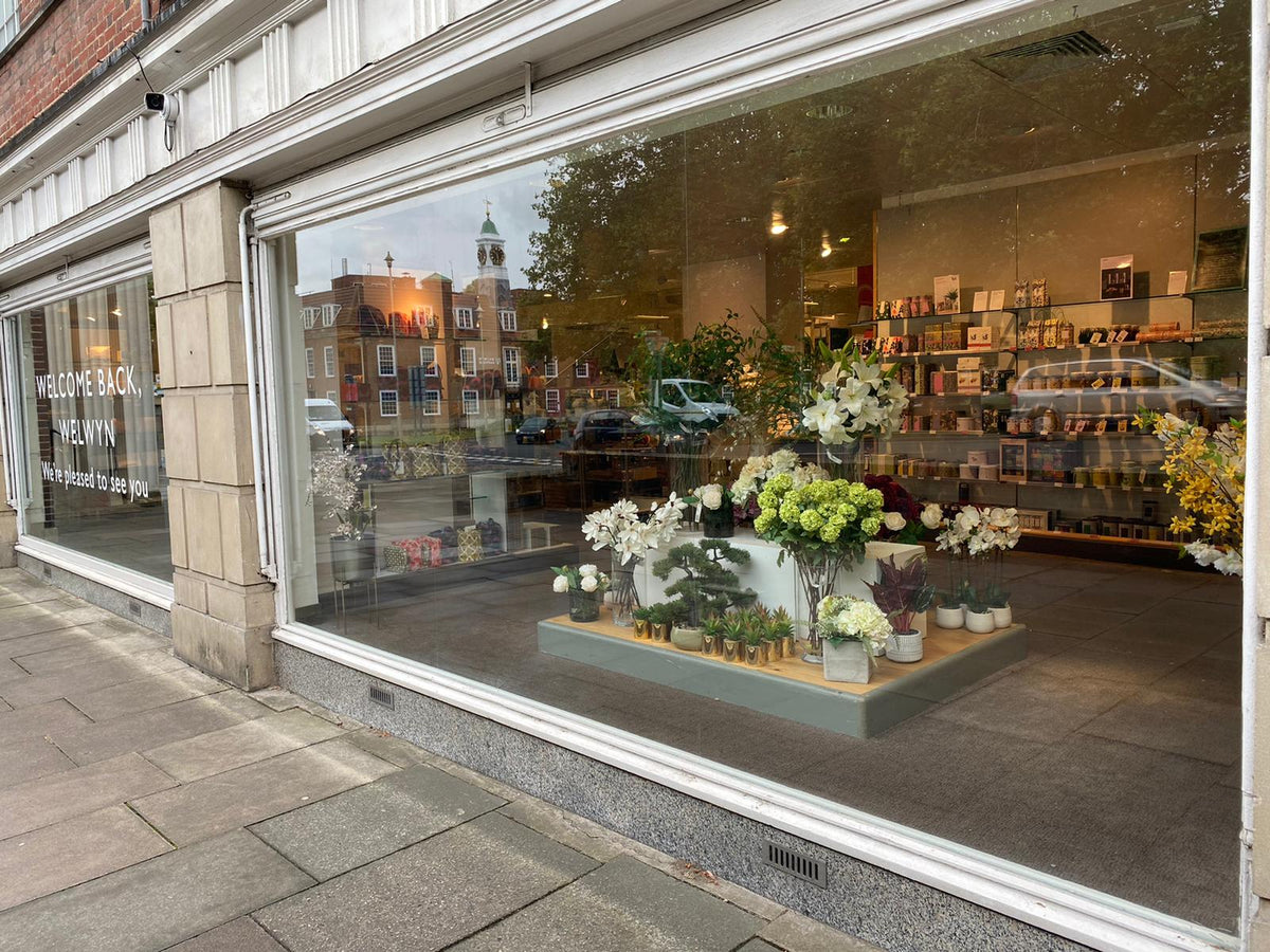 A large shop window after clear safety and security window film has been applied.