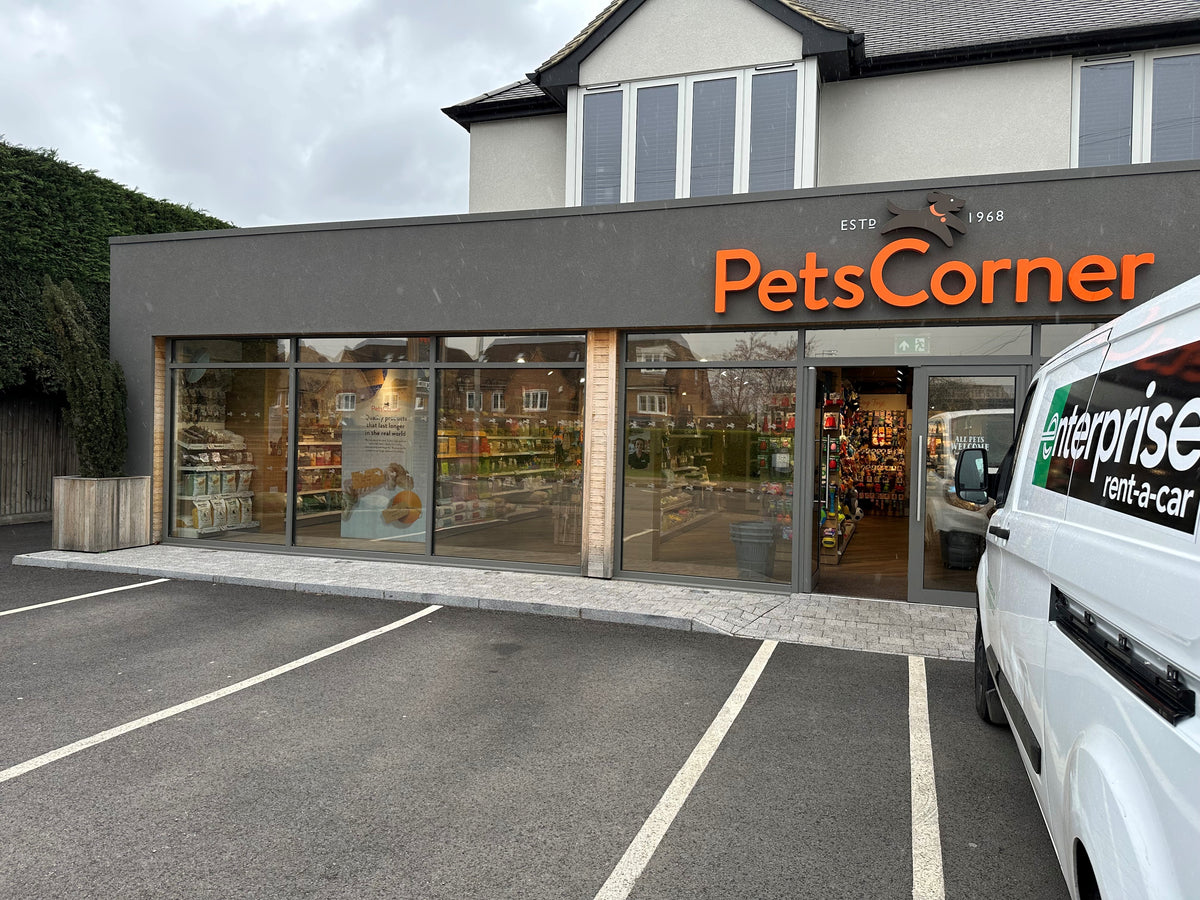 Pets Corner store with Climate 70 solar film applied to the glazing to reduce heat and UV rays to help protect against fading.