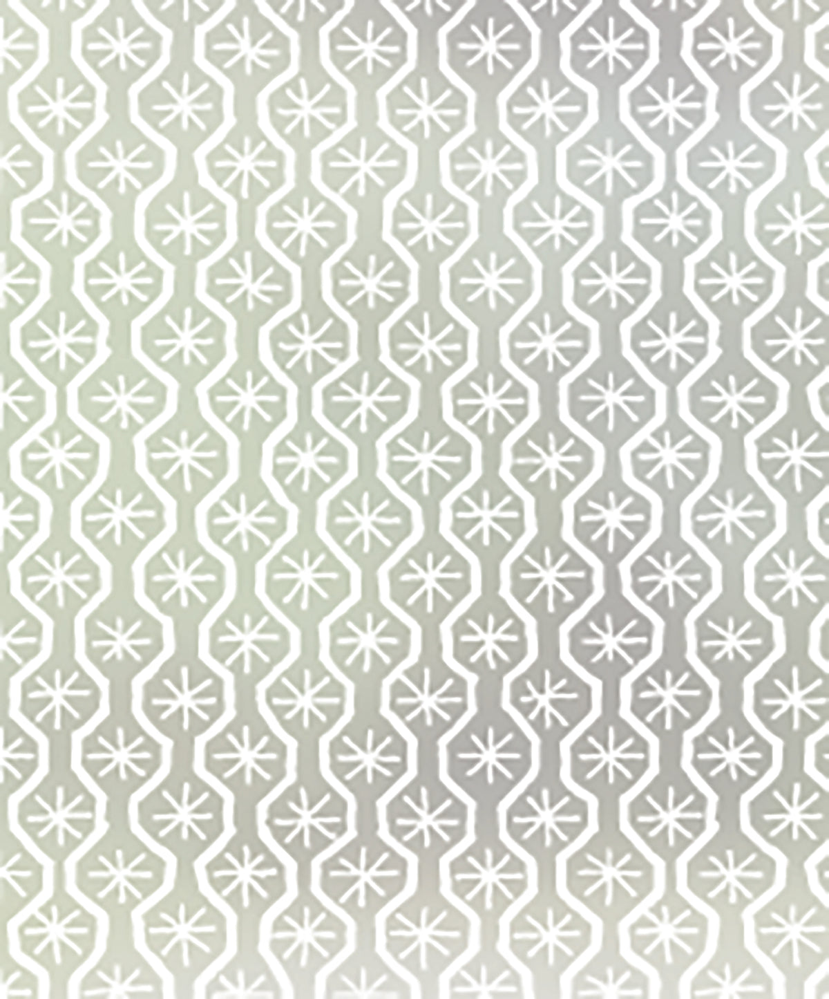 Foulard Star repeated small stars design by Charlene Mullen in white print on frosted window film.