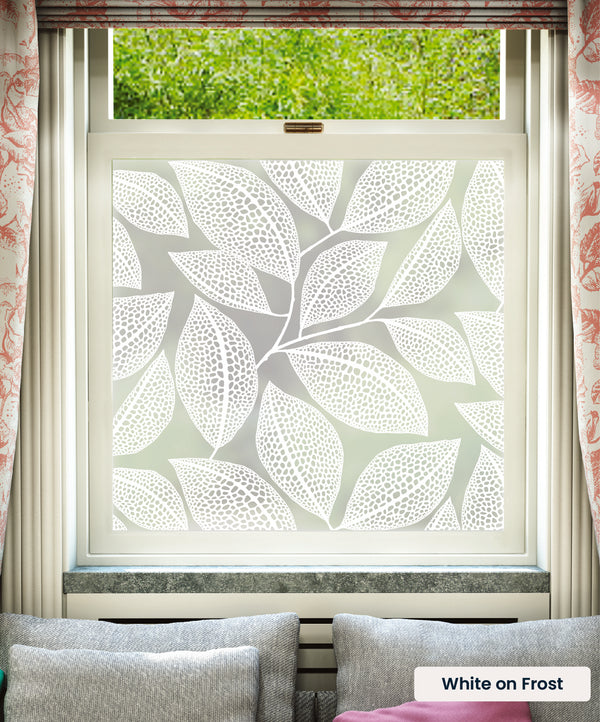 Pebble Leaf Decorative Frosted Window Film | MissPrint Designer Privacy ...