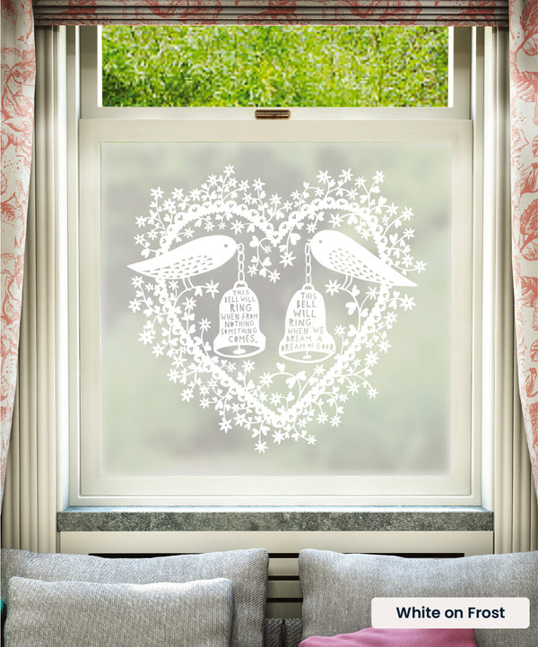 Window Bells Decorative Frosted Window Film | Rob Ryan Designer Privacy ...