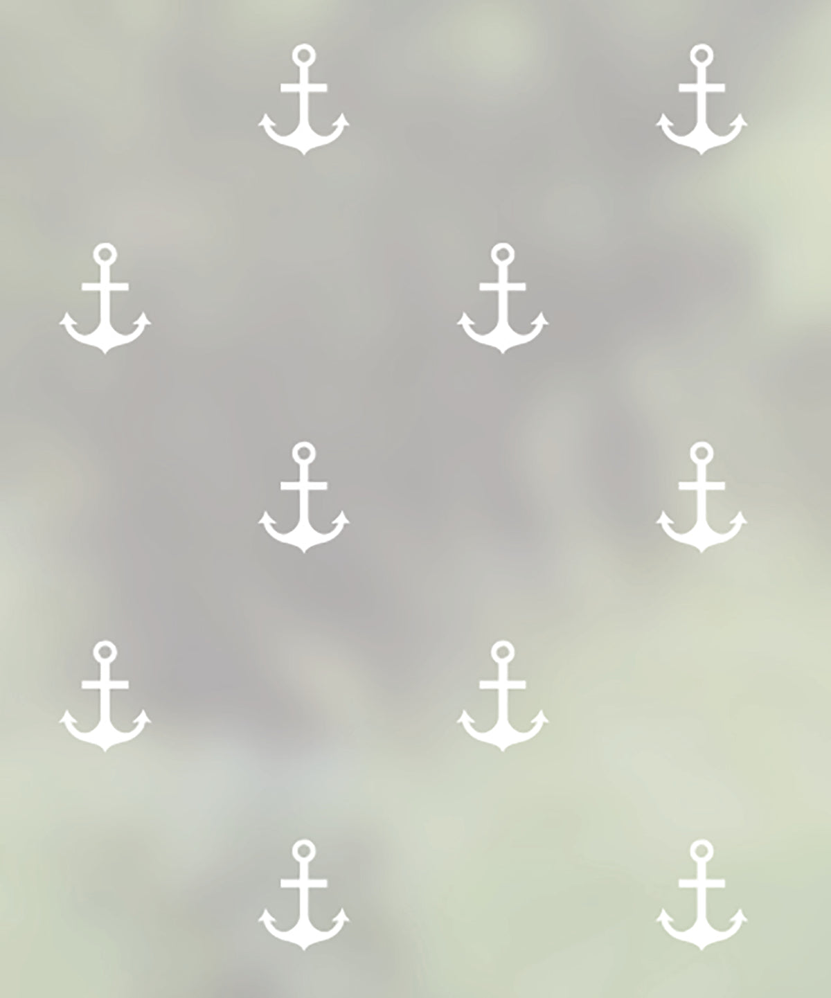 Close-up of Ancla anchor white printed frosted window film pattern.