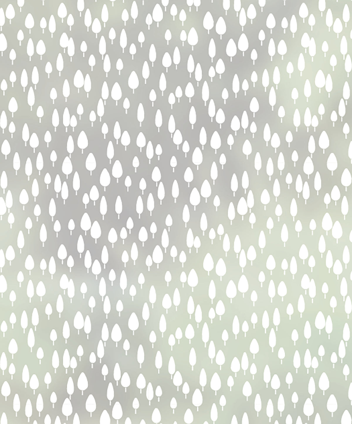 Close-up of Never Too Many Trees repeated tree pattern frosted window film pattern by JoJo CoCo.