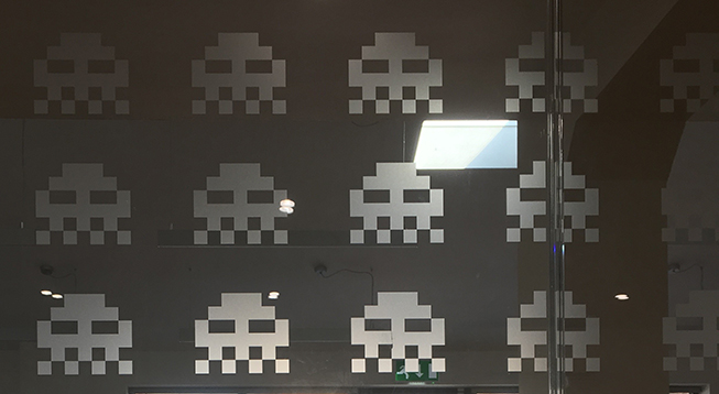Space Invaders Glass Manifestation