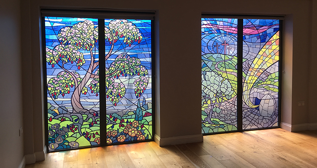 Verna Mosaic Art Glass Window Panel