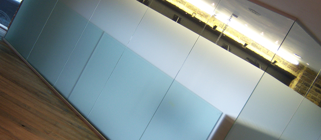 Commercial Privacy Glass Window Film on Glass Partition