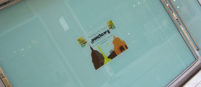 Company Logo Printed on Privacy Glass Window Film