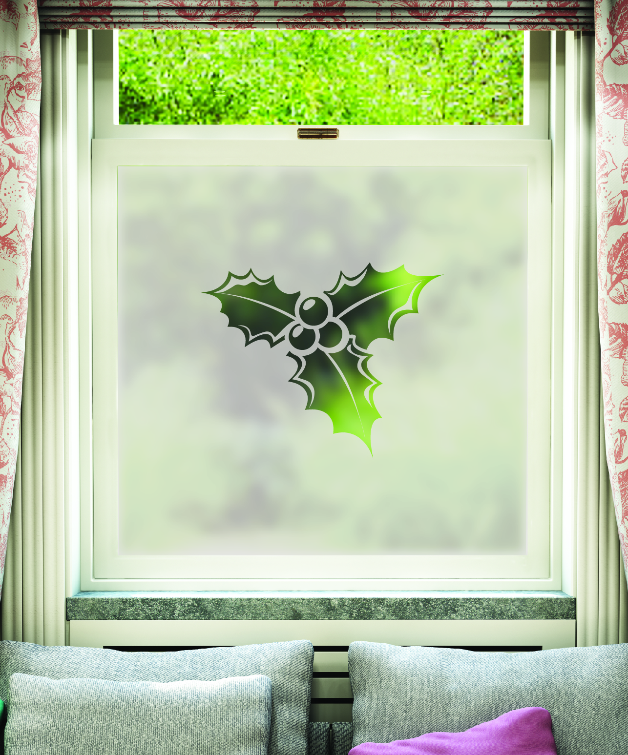 Cut Christmas Holly & Berries Design 004