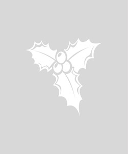 Printed White Holly Christmas Design 006