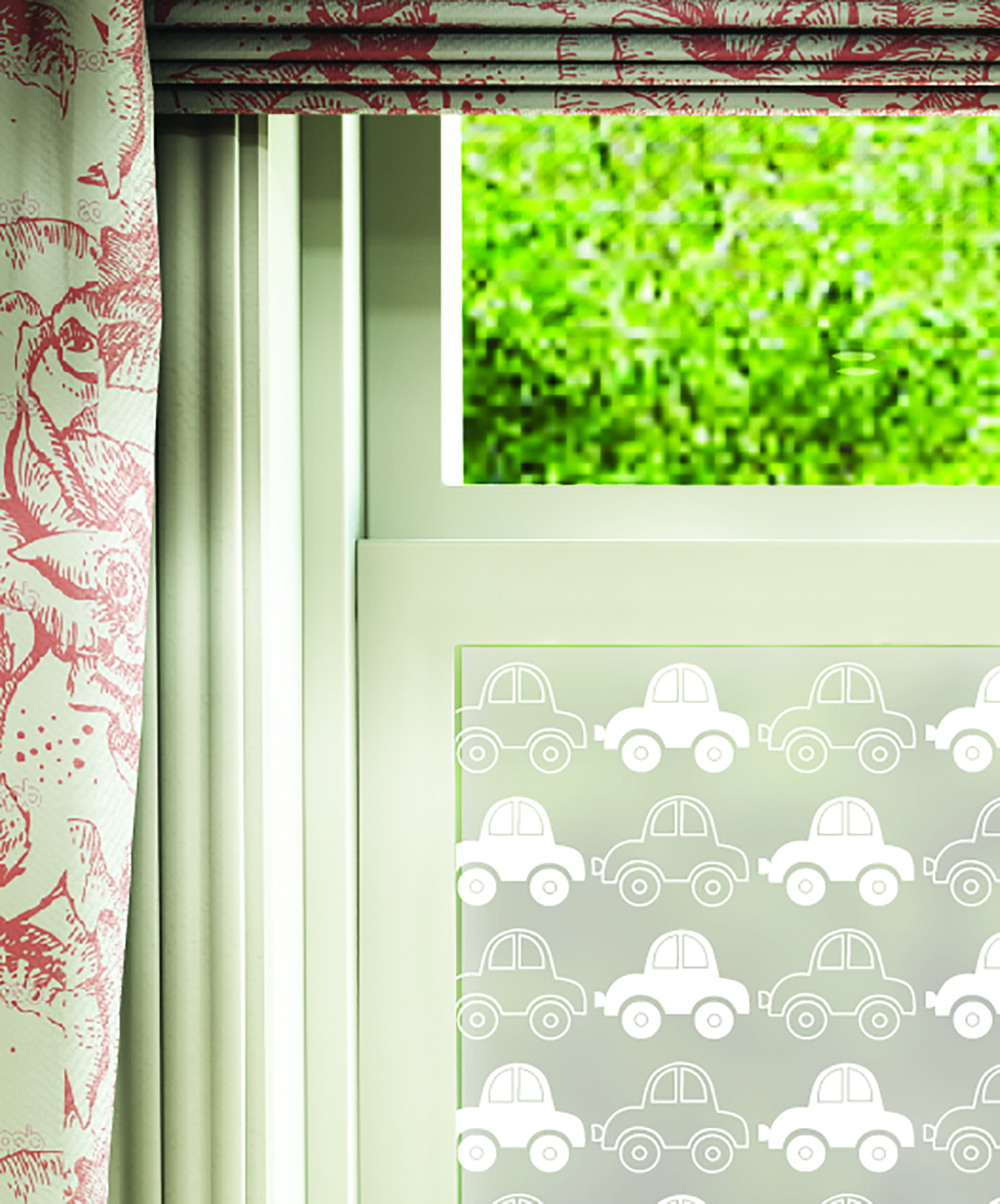 Pre-Cut White Printed Macchina Design - 500mm x 1m