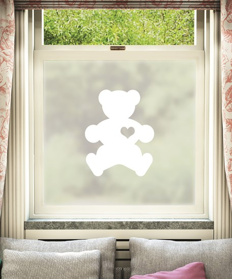 Patterned Window Film - Teddy Bear